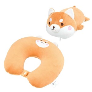 【siffler シフレ】2in1枕 ネックピロー＆クッション シバイヌ