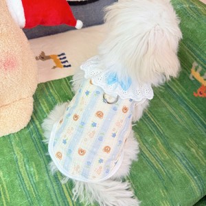 服 犬猫用 春夏 薄手 花柄 ベスト リボン、可愛い  ペット用品   BQ7600
