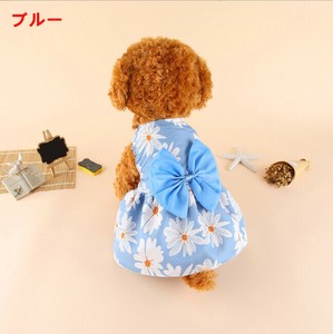 服 犬猫用 花柄  ワンピース 春夏  リボン、可愛い  ペット用品 BQ7613