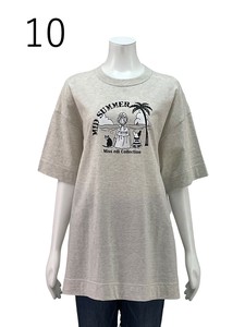 T-shirt Tunic Crew Neck Cut-and-sew