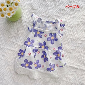 服 犬猫用 花柄 ワンピース 春夏  可愛い  ペット用品  BQ7618