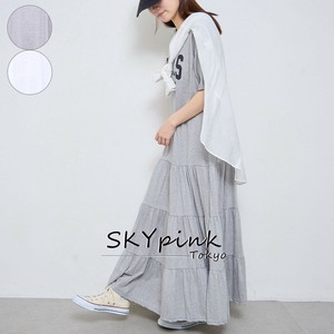 【2025SS新作】英字ロゴプリントティアードTシャツワンピース　　 skypink東京 2025新作