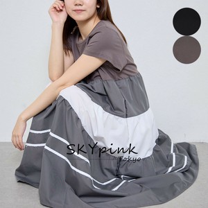 【SS新作入荷】《人気アイテム》今年も入荷☆配色ティアードワンピース 2025新作 skypink東京
