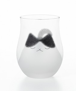 アデリア　9597　わたしの家族　猫グラス　ブチ　340ml