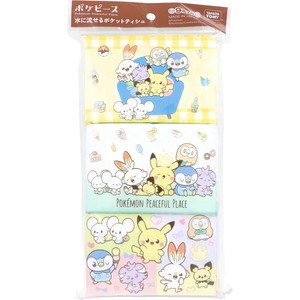 水に流せるポケットティシュ ポケピース 16枚(8組)×9個入