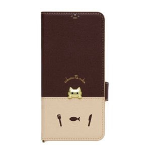 GooglePixel 7a専用手帳型ケース サカナトネコ Bタイプ Brown GP7a-DISH04