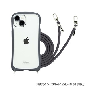 iPhone15/14兼用背面型ケース i.Color Charcoal iP23-61-ICSH01