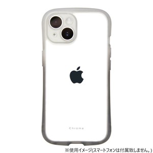 iPhone15専用背面型ケース Chrome-gradation Ash Gray iP23-61-CHCG05