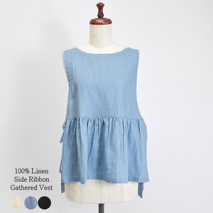 Vest/Gilet Linen Side Ribbon