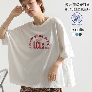 T 恤/上衣 宽松 印花 速干质地 学院Logo徽标 5分袖 春夏