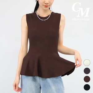 Sweater/Knitwear Sleeveless Peplum