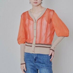 Cardigan Random Rib Knit Cardigan 2-way