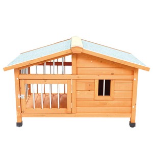 【SIS卸】木製犬小屋◆片側開閉式屋根◆屋根 防水仕様◆足高式◆小型〜中型犬◆ペットハウス