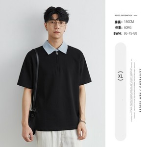 P21678 ゆるい トップス 半袖 韓国風 カジュアル メンズ 男 2025春夏新作 ポロシャツ レトロ