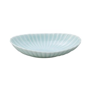 光洋陶器 花伝 かすみ 青白 楕円皿 中 56180076