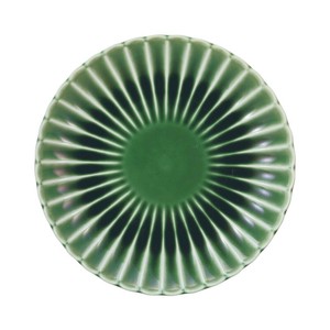 光洋陶器 花伝 かすみ 緑 21cm丸皿 56171001