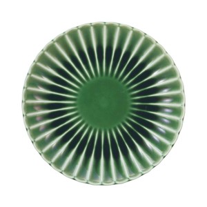 光洋陶器 花伝 かすみ 緑 16.5cm丸皿 56171004