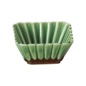 光洋陶器 花伝 かすみ 緑 7cm正角深鉢 56171066