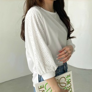 7分袖刺繍ボリュームスリーブブラウス