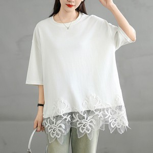 刺繍レイヤードデザイン7分袖カットソー