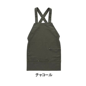バッククロスキャンバスエプロン10oz チャコール 400889605