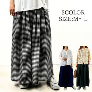 Full-Length Pant Ladies fashion Gingham Check Waist Easy Pants Tuck