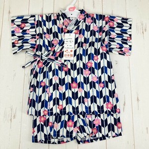 日本製ドビー矢絣さくら柄甚平スーツ