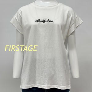 【イタリア製】FIRSTAGE ロゴ刺繡 フレンチスリーブデザイン Tシャツ