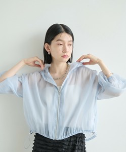 フード付きシアーオーガンザブルゾン