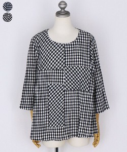 Button Shirt/Blouse Gingham Check A-Line Switching 7/10 length [2025 NEW]