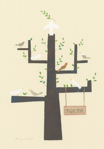 ポストカード 山田和明「Angel Oak」105×150mm イラスト 動物 絵本作家 2025新作