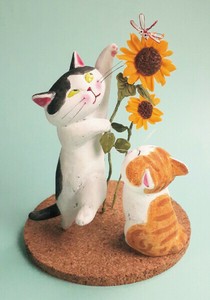 ポストカード 高橋理佐/猫粘土作家「ガンバれバンカ( 晩夏 )」105×150mm 動物 カラー写真 2025新作