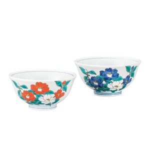 九谷烧 饭碗 山茶花 日本制造