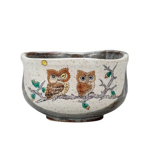 九谷烧 日本茶杯 抹茶碗 猫头鹰 日本制造