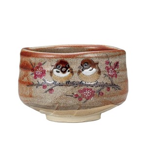 Kutani ware Japanese Teacup Matcha Bowl Sparrow Made in Japan