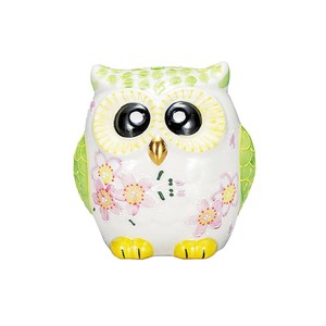 Kutani ware Animal Ornament Owl Sakura Made in Japan