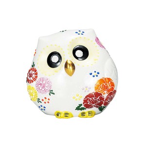Kutani ware Animal Ornament Owl Made in Japan
