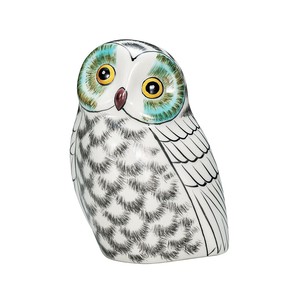 Kutani ware Animal Ornament White Owl Made in Japan