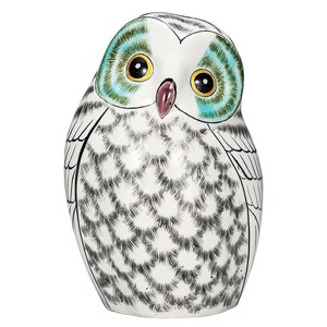Kutani ware Animal Ornament White Owl Made in Japan