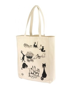 Tote Bag Cat Shopping Cotton
