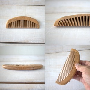 携帯用・木のくし【静電気対策・専用道具・カバンに入る】三日月