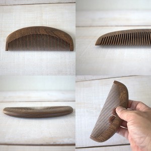携帯用・木のくし【静電気対策・専用道具・カバンに入る】檀ノ木櫛　三日月