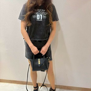 WHITEロゴプリントワンウォッシュトップス＆ラップスカート風ショートパンツ　セットアップ