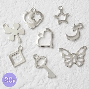 ステンレス チャーム 【20個】【44. メタルプレートチャーム シルバー 】 金属アレルギー対応