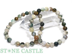 ☆高品質☆【ブレスレット】オーシャンアゲート (3A) (約7〜7.5mm) 【天然石 パワーストーン】