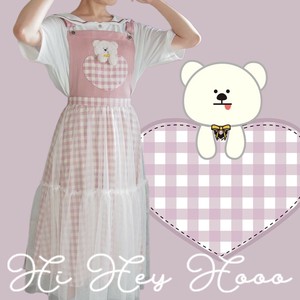 Casual Dress Tulle Lace Gingham Check Pocket Jumper Skirt