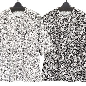 T-shirt Pintucked Floral Pattern Made in Japan