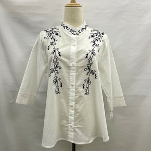 Button Shirt/Blouse Flower Embroidery 7/10 length [S/S NEW]