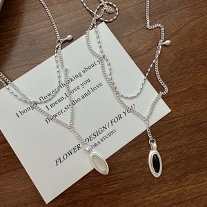 Silver Chain Necklace silver Drop S/S