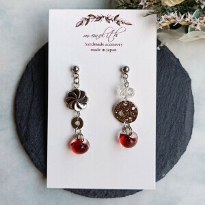 Pierced Earrings Silver Post Asymmetrical